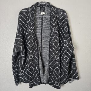 Billabong Women's M Cardigan Sweater Open Front Knit Aztec Boho